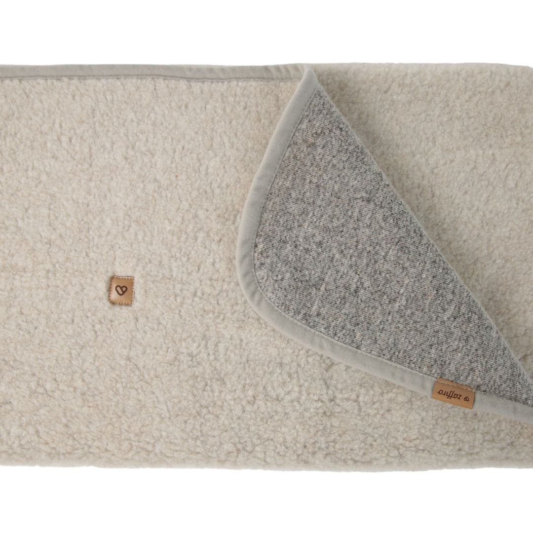 Lammeuld tæppe Beige - Small