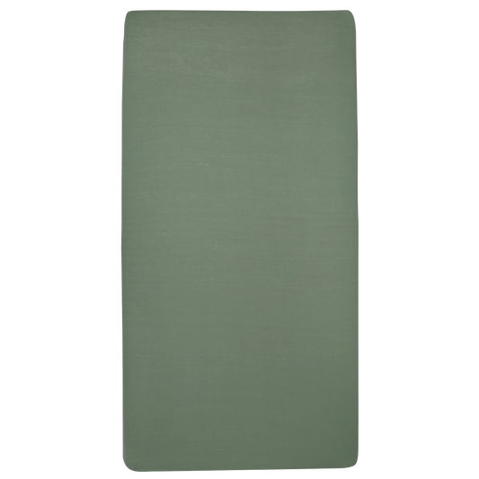 Meyco ensfarvet jersey lagener i forest green – 60x120 cm til tremmeseng