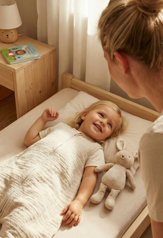 Sovepose med ben i musselin fra Meyco – Soft Sand