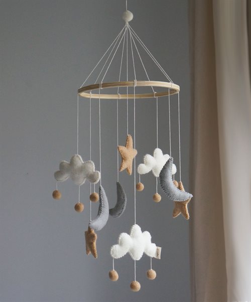 Gamcha uro Sky Måne Stjerne Beige Grå