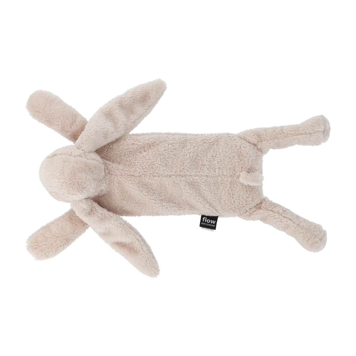 Flow Amsterdam Milo varmebamse i Blush set ovenfra med lang krop og kaninører.