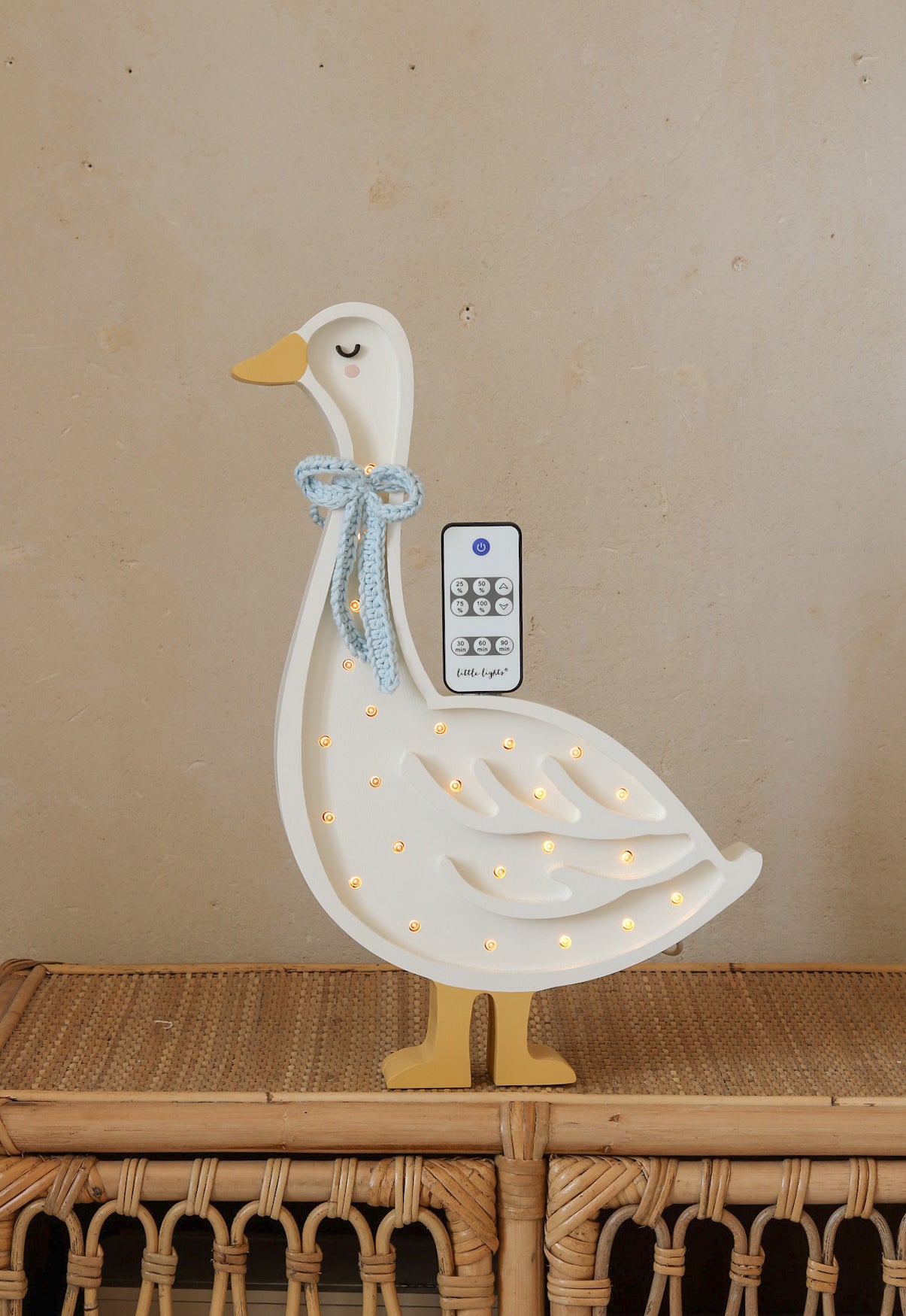 Little Lights Goose lampe Cottage Blue Bow