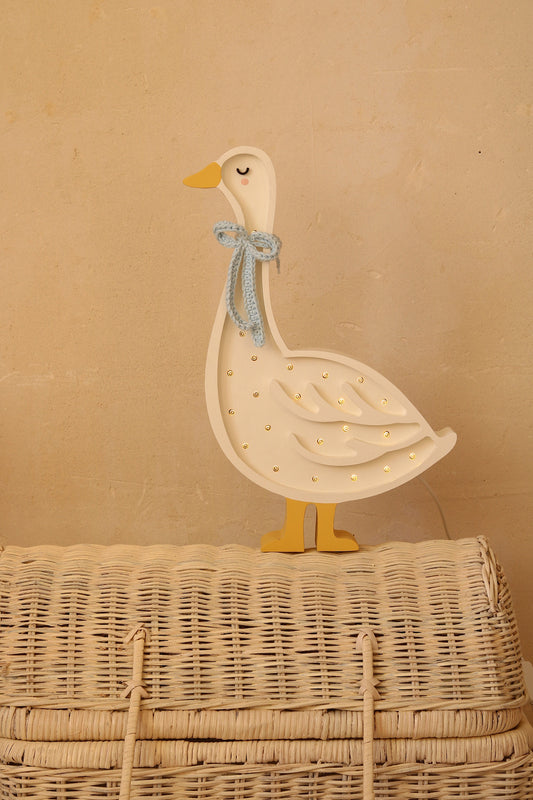 Little Lights Goose lampe Cottage Blue Bow