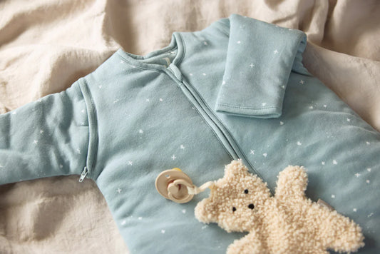 Jollein sovepose med aftagelige ærmer Twinkling - Sea Green