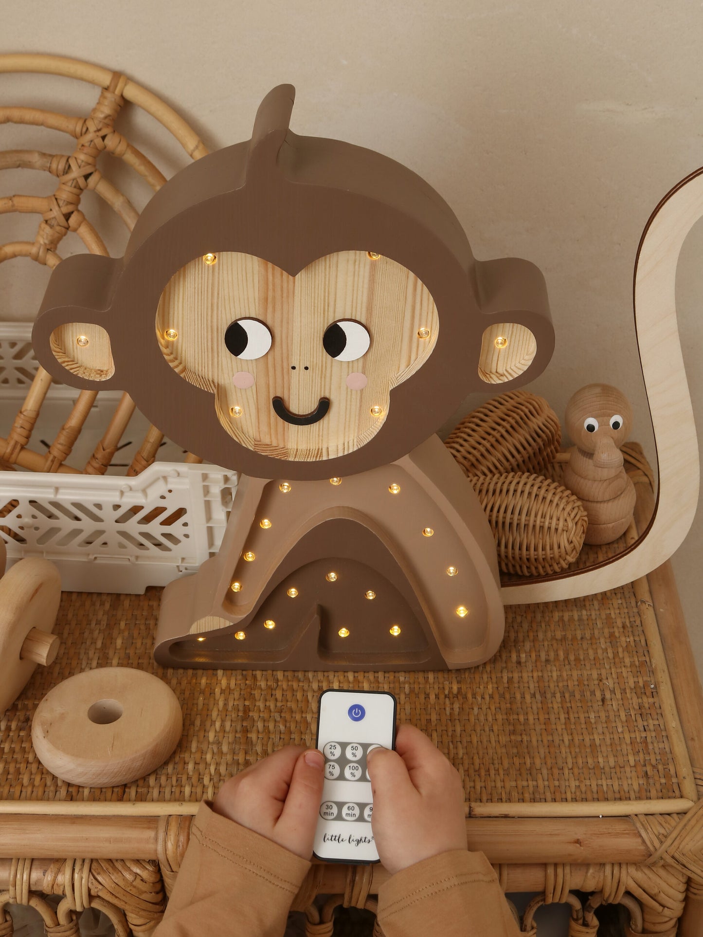Little Lights Monkey lampe Jungle Brown