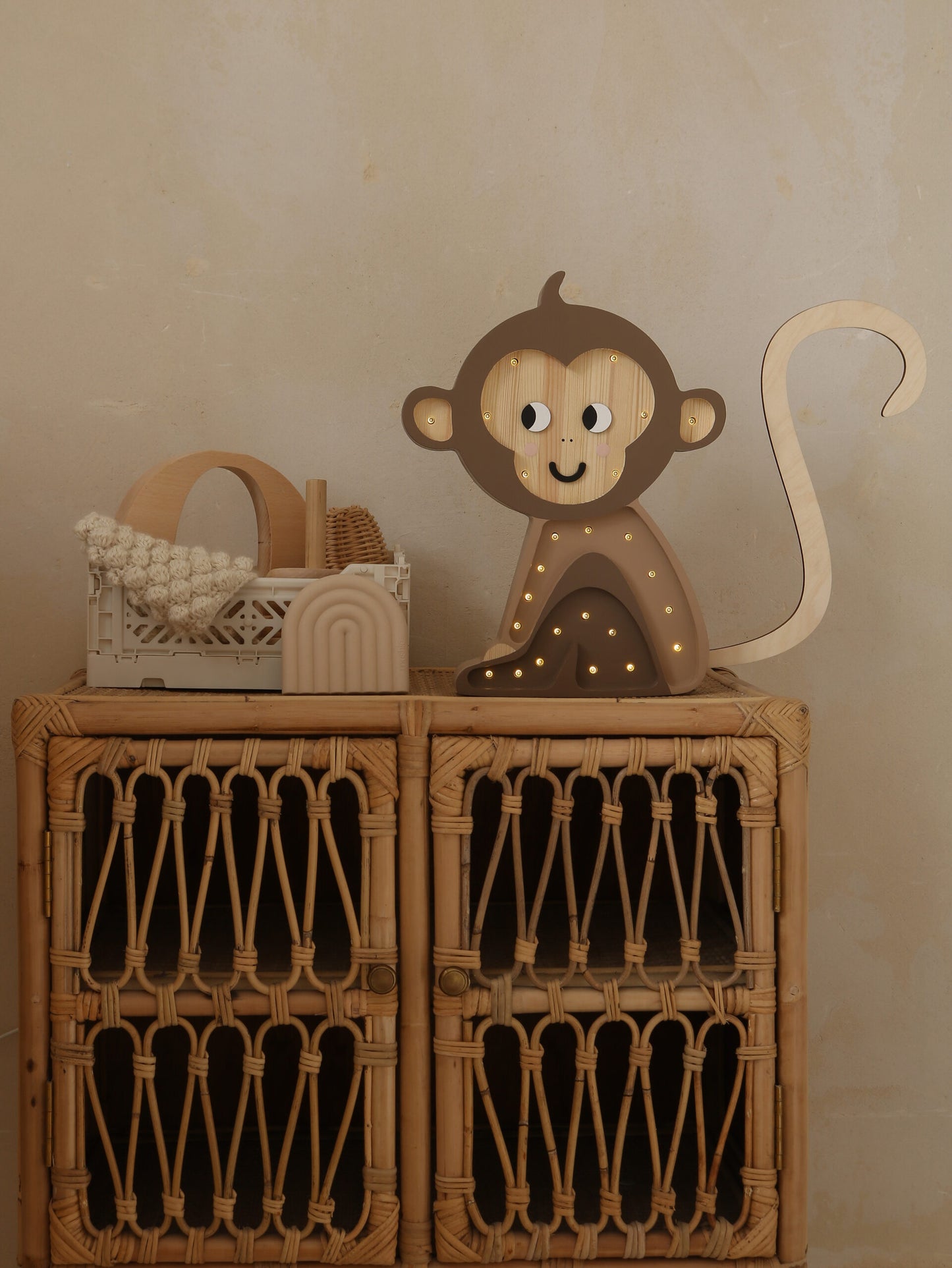 Little Lights Monkey lampe Jungle Brown