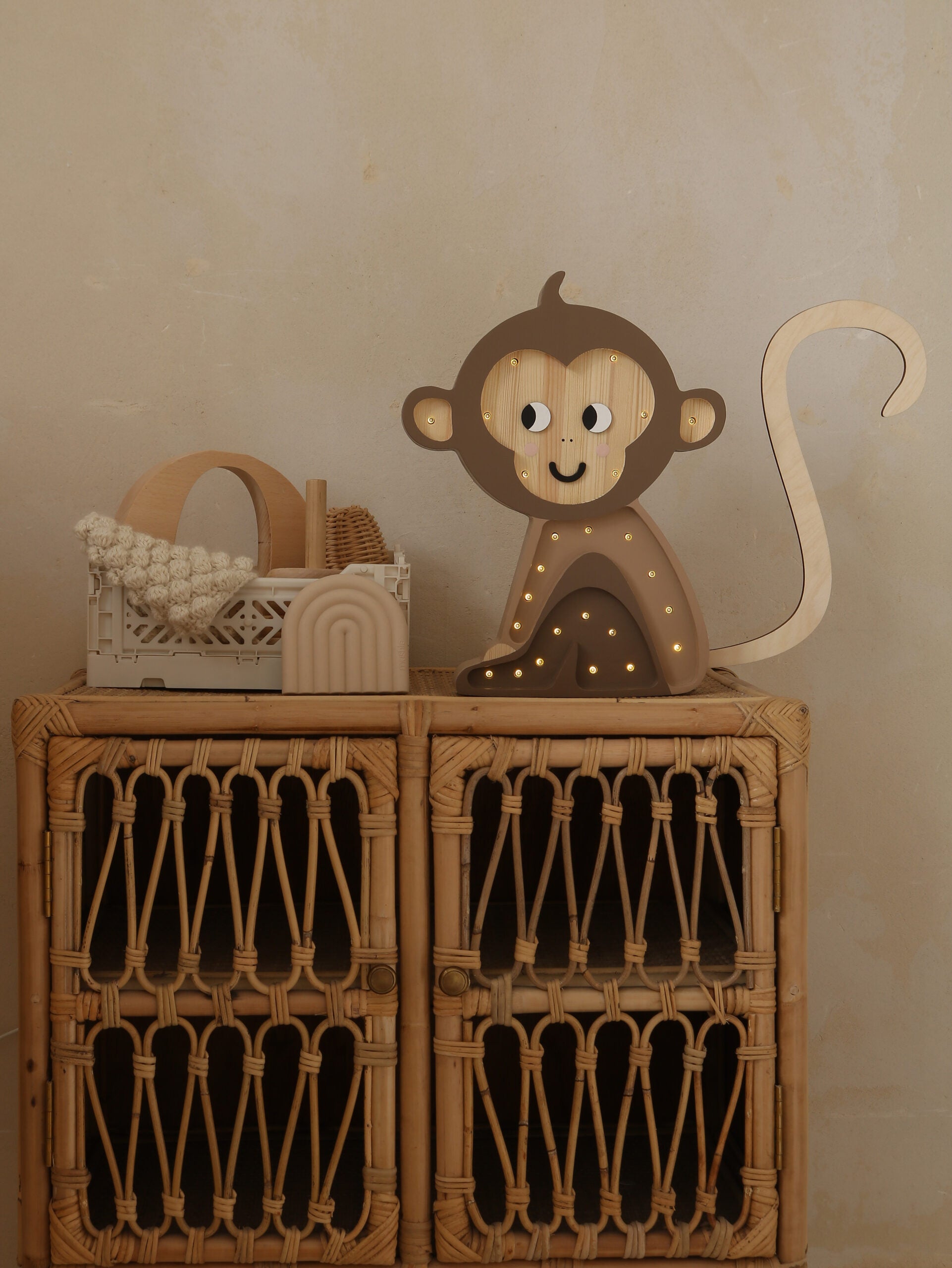 Little Lights Monkey lampe Jungle Brown