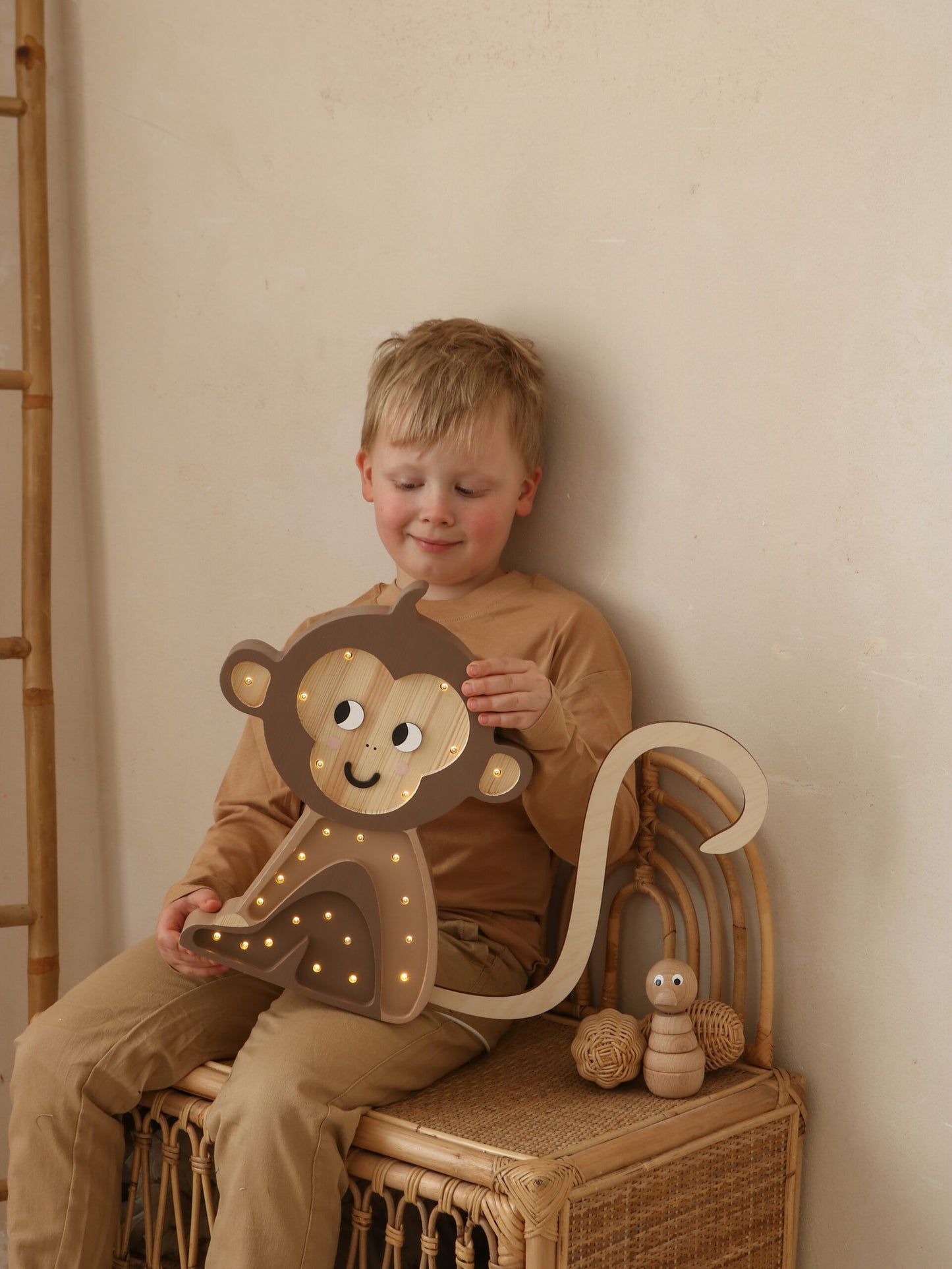 Little Lights Monkey lampe Jungle Brown