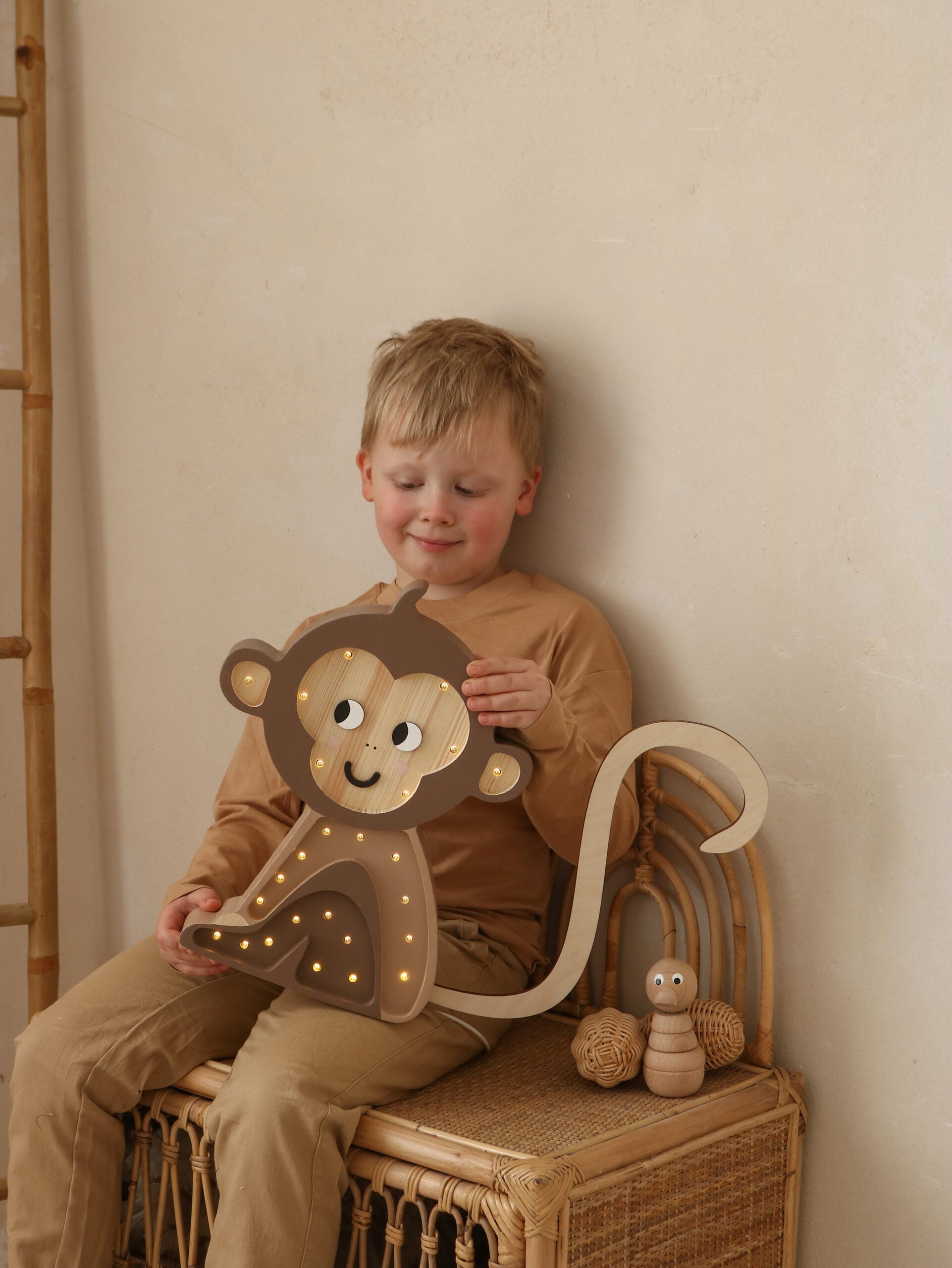 Little Lights Monkey lampe Jungle Brown