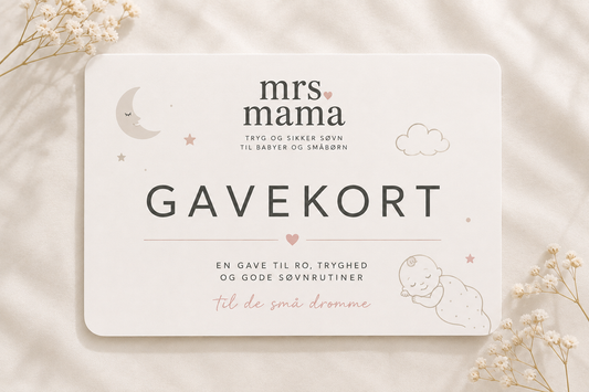Mrs. Mama gavekort til tryg og sikker søvn for babyer og småbørn