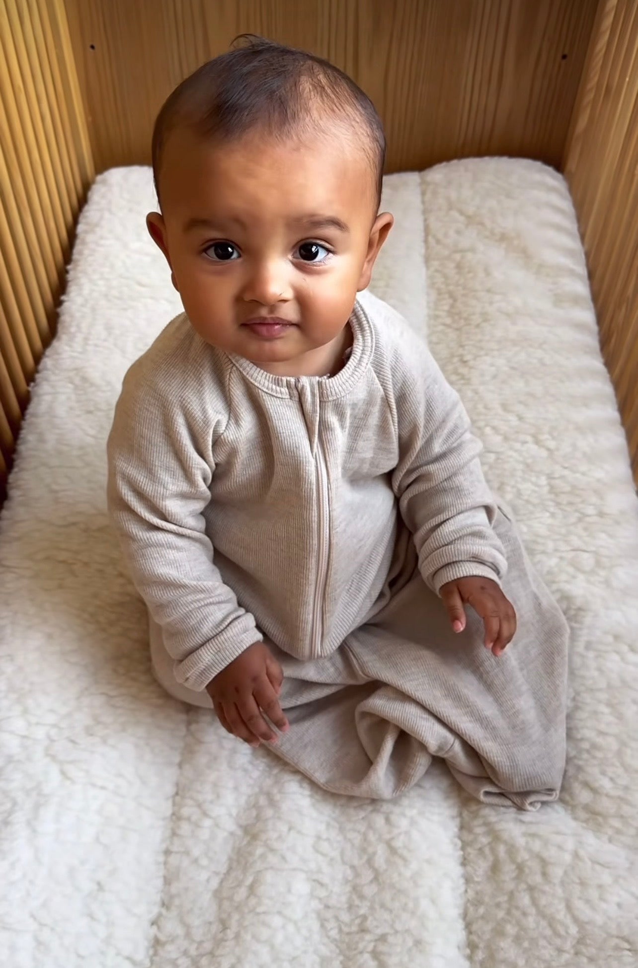 Uldsovepose baby i merinould - Helårssovepose - Beige