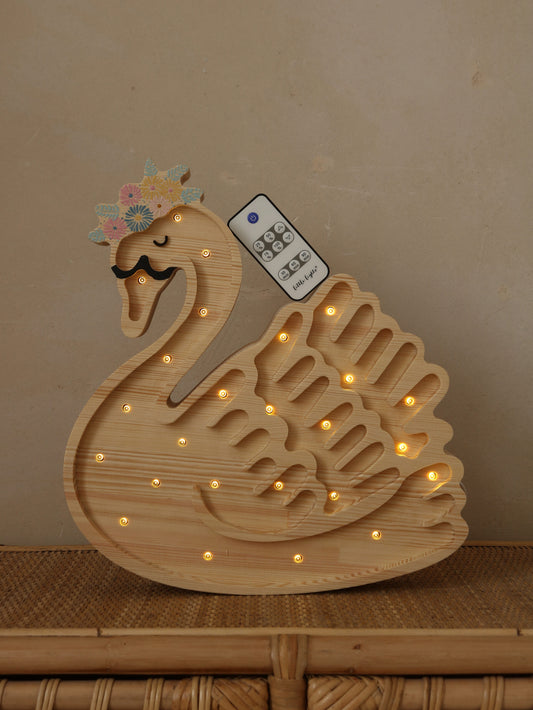 Little Lights Swan lampe Flower Wood