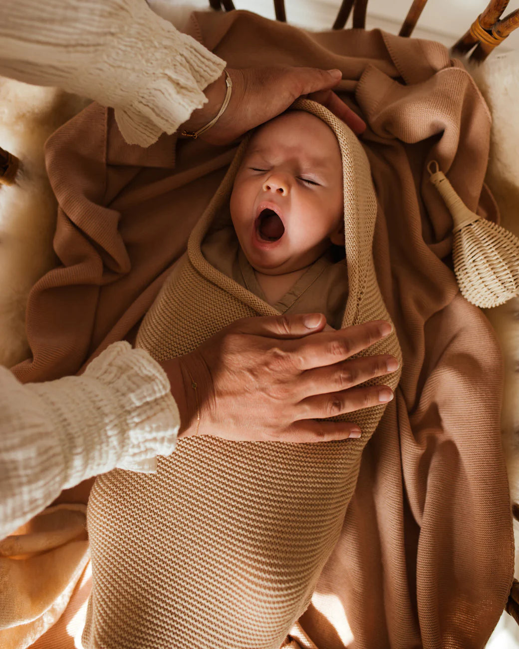 Hvid Merinould cocoon Oat