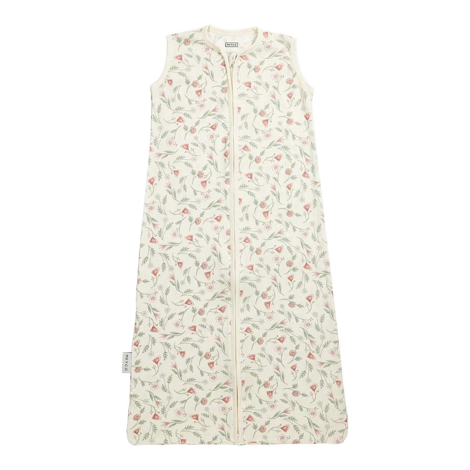 Baby sommersovepose TOG 0.3 i let og åndbar bomuld med blomsterprint til varme sommernætter