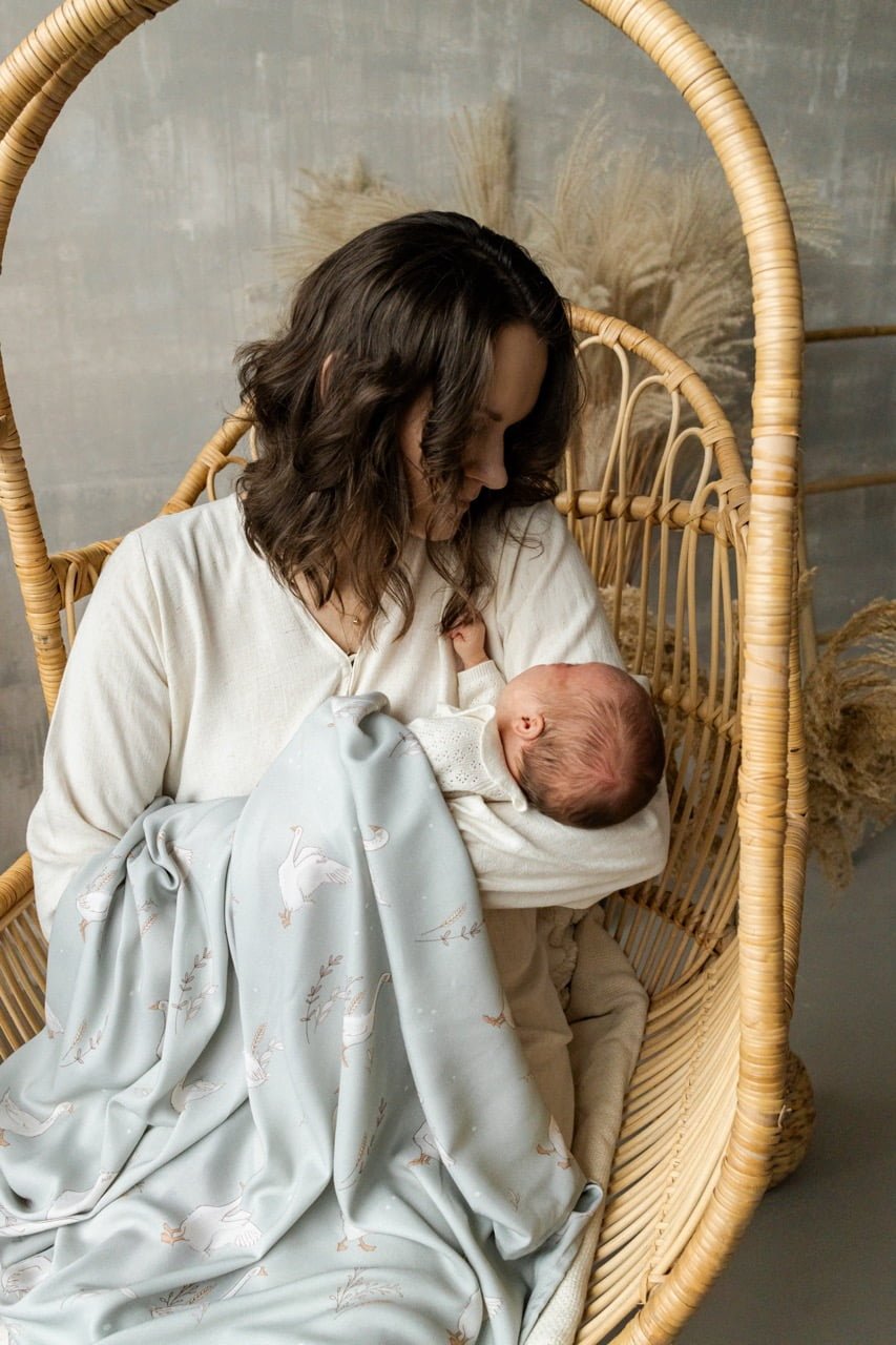 ColorStories bambus muslin svøb Happy Goose Olive