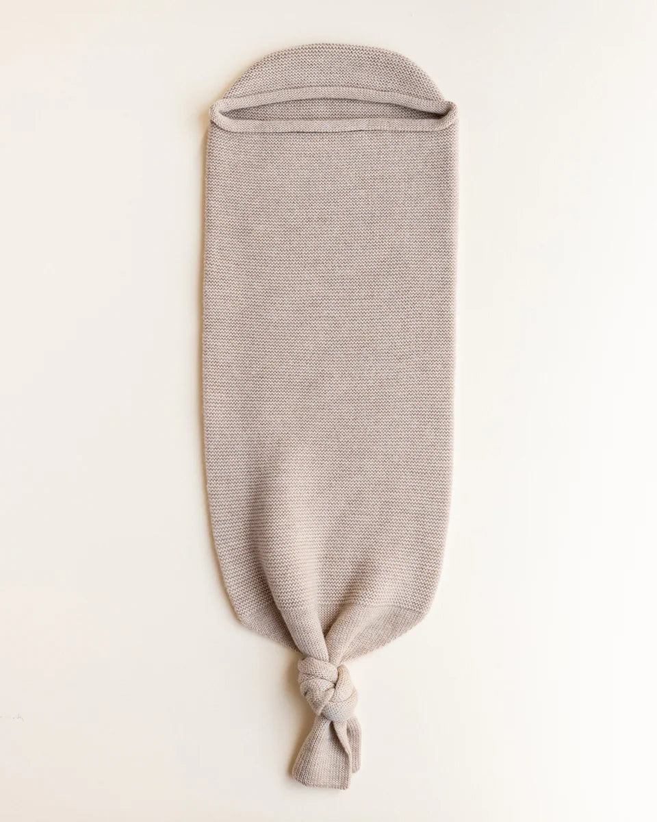 Hvid Merinould cocoon Sand