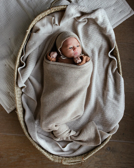 Hvid Merinould cocoon Sand