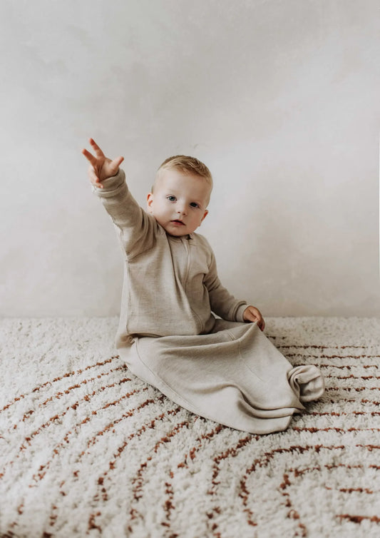 Merinould sovepose til baby - Helårssovepose - Hvid