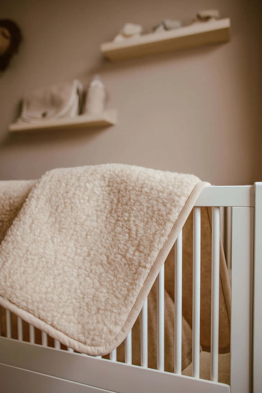 Tæppe til baby i merinould - Naturel