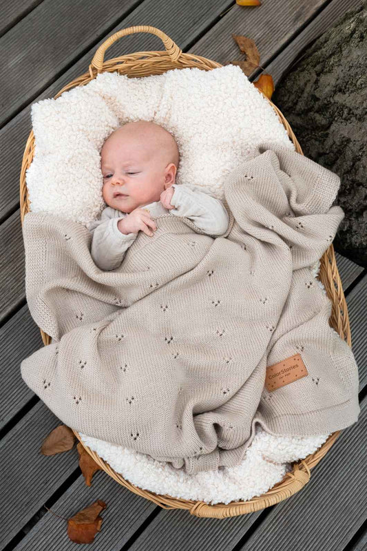 Uld tæppe til baby - Meri Cappuccino