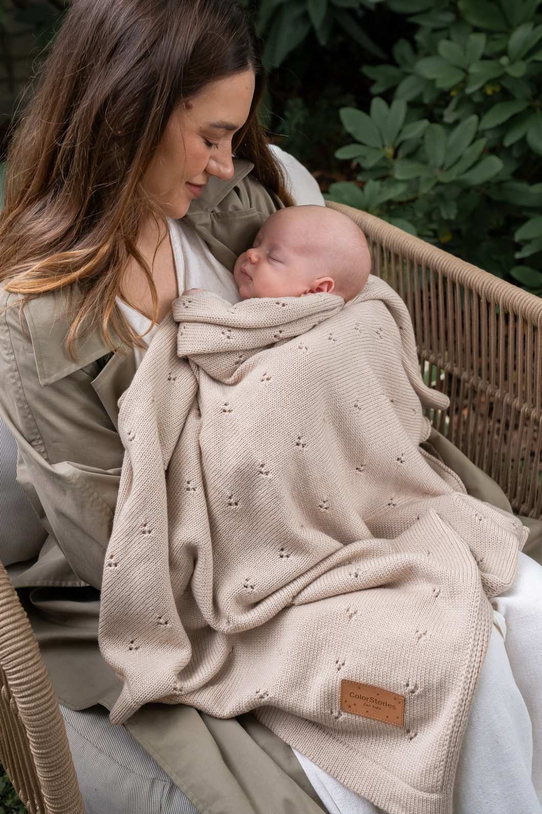 Uld tæppe til baby - Meri Cappuccino
