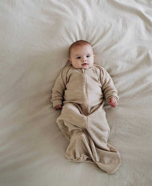 Uldsovepose baby i merinould - Helårssovepose - Beige
