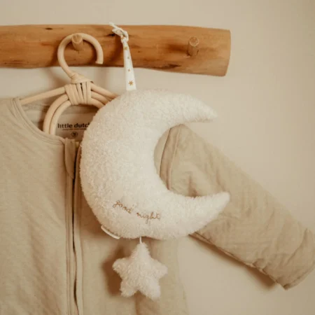 Spilledåse måne med stjerne fra Little Dutch – blød musik uro der spiller en beroligende melodi til baby